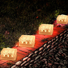 8557 Solar Ice Cube Shaped Garden Light, Ice Cube Shaped Garden Warm Light Outdoor Solar Garden Decorative Lights for Walkway Pathway Backyard Christmas Decoration Parties