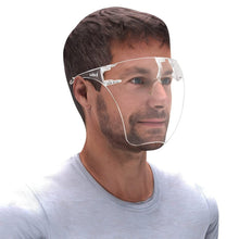 Clear face shield with adjustable headband for a secure fit