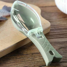 Kitchen gadget for peeling fish scales and skin.